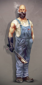 2d, photoshop, concept, character, cannibal, redeck